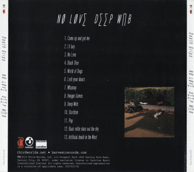No Love Deep Web Death Grips CD Back