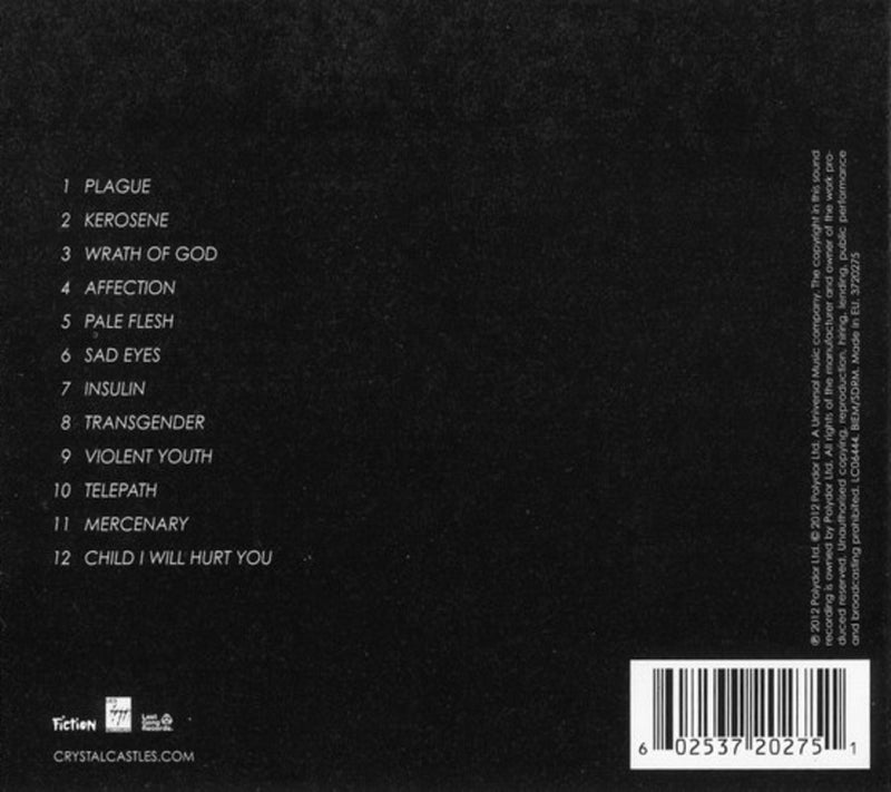 Crystal Castles (III) CD Back