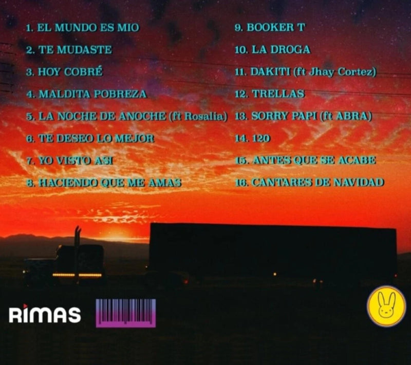 Bad Bunny El Último Tour Del Mundo CD Back