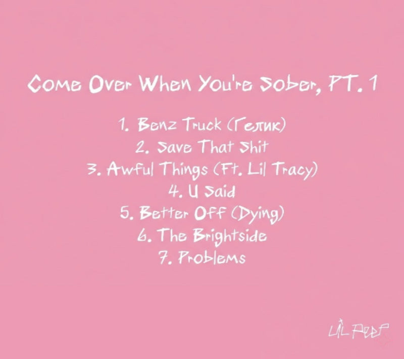 Lil Peep Come Over When You're Sober Pt. 1 CD Back
