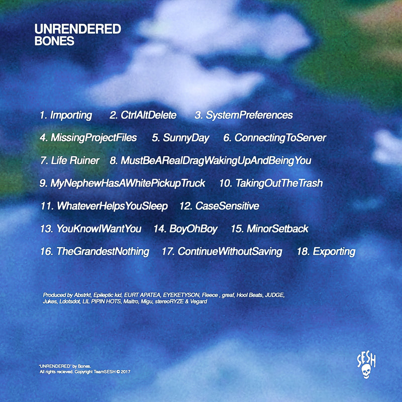 BONES UNRENDERED Vinyl Record LP Back