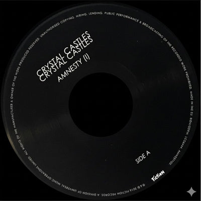 Amnesty (I) Crystal Castles Vinyl Record LP Side A