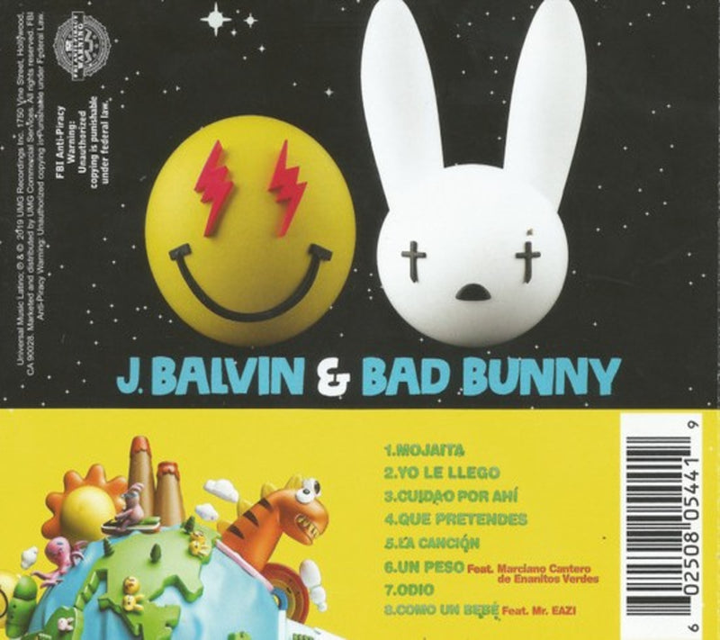 J Balvin & Bad Bunny Oasis CD Back
